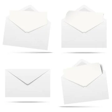 Colored envelopes with empty paper Illustrazione stock