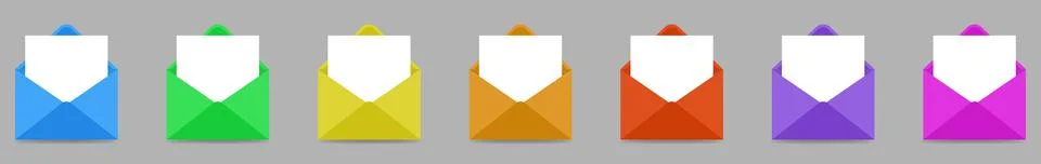 Colored envelopes Stock Illustration