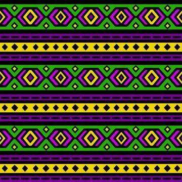 Colored ethnic seamless pattern, mardi gras style Illustrazione stock
