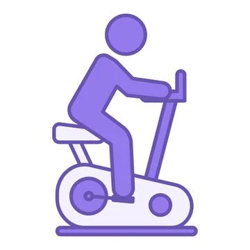 Colored Exercise Bike Icon. Vector Illustration. Sports Trainer Simulating .. Stock Illustration