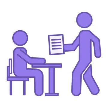Colored Explain Icon. Vector Illustration. A Man Shows an Important Documen.. Stock Illustration