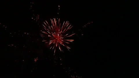 Colored explosions of fireworks in the night sky Stock Footage 103612140