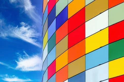 Colored exterior cladding panels and stripes Stock Photos