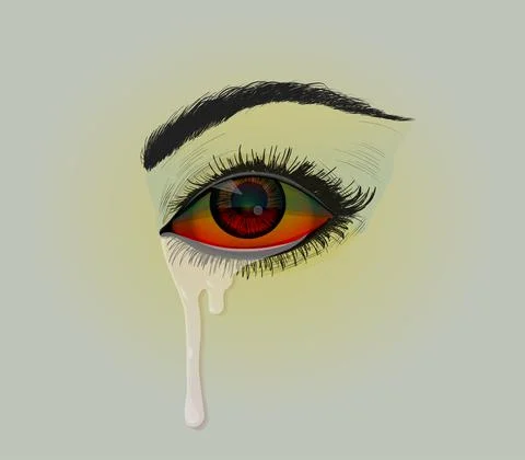Colored eye crying Stock Illustration