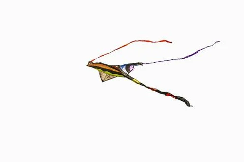 Colored fabric comet with tail in flight with white background Stock Photos