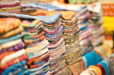 Colored fabric Foto stock