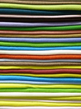 Colored fabrics Stock Photos