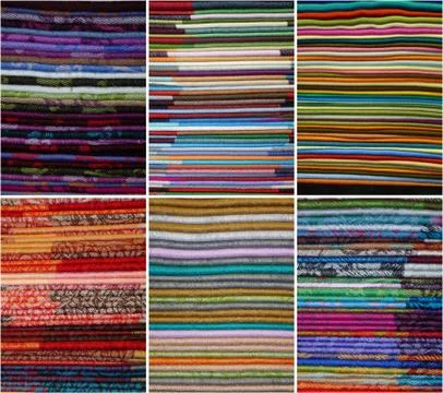 Colored fabrics 写真素材