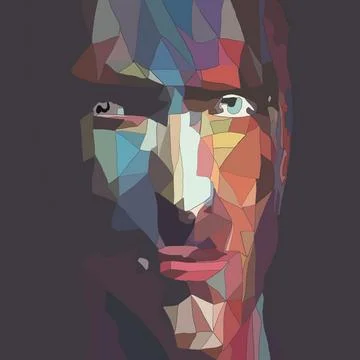 Colored face Stock Illustration