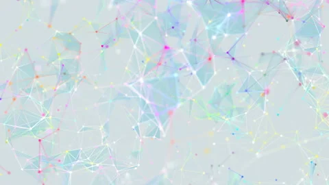 Colored faces. Transforming faces. Depth of field. Cluster of connections Stock Footage 93695768