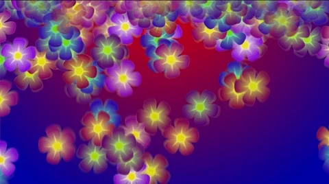 Colored falling flowers Stock Footage 55016311