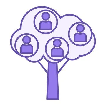 Colored Family Tree Icon. Vector Illustration. Family Relationships. Family.. Stock Illustration