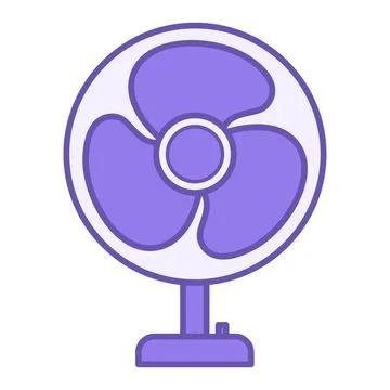 Colored Fan Icon. Vector Illustration. Mechanical Device for Air Movement. .. 스톡 일러스트