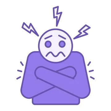 Colored Fears Icon. Vector Illustration. Emotions or Feelings That Arise Du.. Stock Illustration