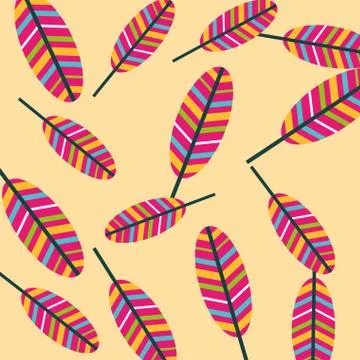 Colored feathers tribal decoration pattern Illustrazione stock
