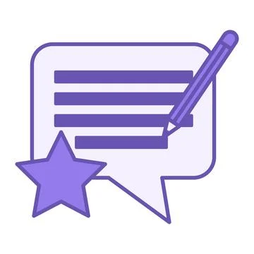 Colored Feedback Icon. Vector Illustration. Speech Bubble with Text, Star, .. 库存插图