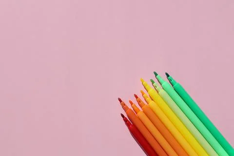 Colored felt-tip pens Stock Photos