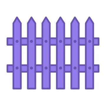 Colored Fence Icon. Vector Illustration. Wooden Fence for Delimiting Territ.. Stock Illustration