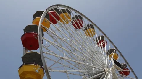 Colored Ferris Wheel Spinning Stock Footage 44263936
