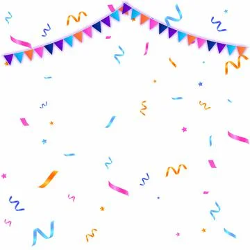 Colored festoons with isolated background. Eps vector file Stock Illustration