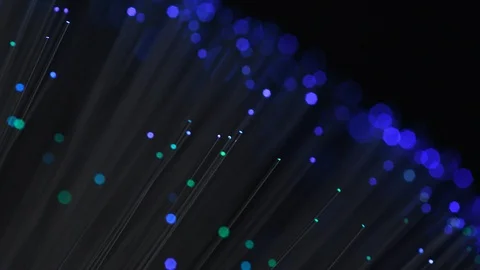 Colored fiber optic cable closeup. Illuminated technology background. Stock Footage 127588016