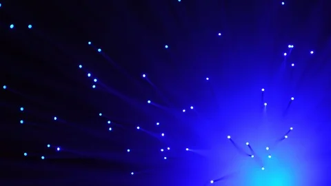 Colored fiber optic cable closeup. Illuminated technology background. Stock Footage 127588827