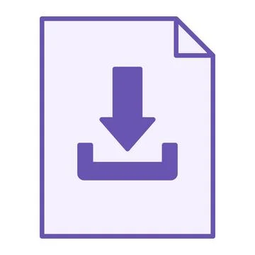 Colored File Download Icon. Vector Illustration. Copy Data to Computer, Doc.. Stock Illustration