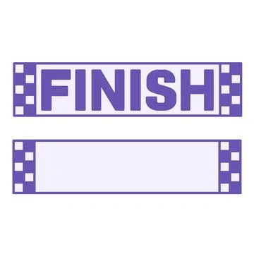 Colored Finish Icon. Vector Illustration. The finish of the Sports Race. Ru.. Stock Illustration