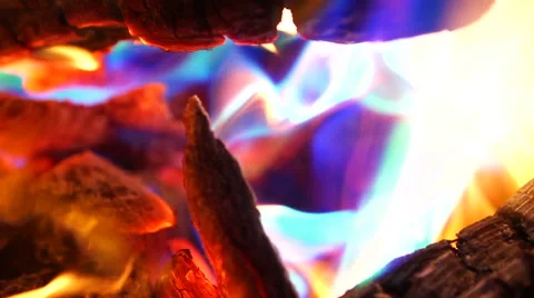 Colored fire burning in slowmotion Stock-Footage 67607862