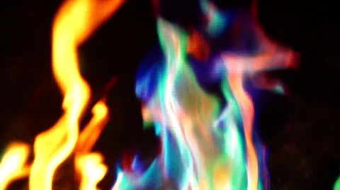 Colored fire burning in slowmotion Stock-Footage 67607869