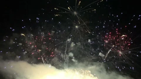 Colored firework background Stock Footage 140359366