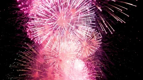 Colored firework lights exploding closeup Stock Footage 111516461