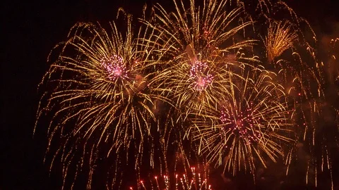 Colored fireworks celebration Stock Footage 87771173