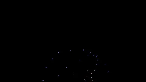 Colored Fireworks Display Sequence On Black Background With Audio Stock Footage 114919650