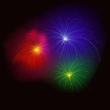 Colored Fireworks Stock Illustration