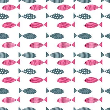Colored fish pattern  Stock Illustration