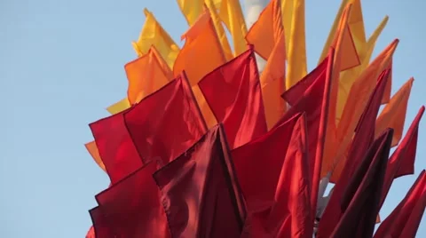 Colored Flags In The Wind Stock Footage 49605013