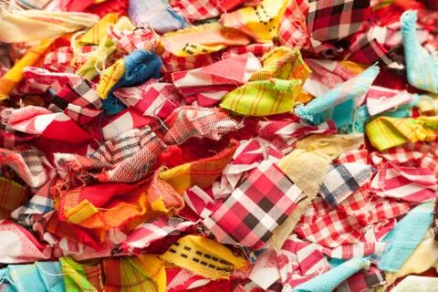 Colored flaps pieces bright different cloth flaps 스톡 사진