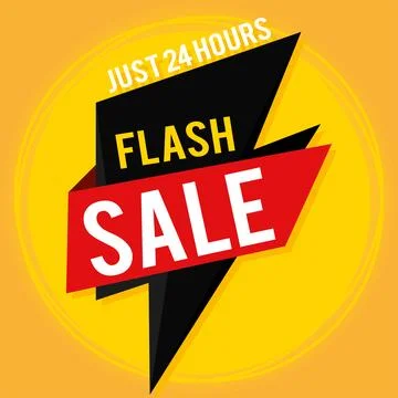 Colored flash sale template with text Vector Stock Illustration