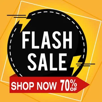 Colored flash sale template with text Vector Illustrazione stock