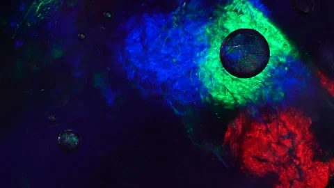 Colored flashing lights on a black background, translucent transparent ice. Stock Footage 99867221