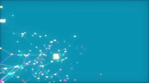 Colored flashing numbers.3d rendered abstract plexus shapes. Connection and web Stock Footage 98219391