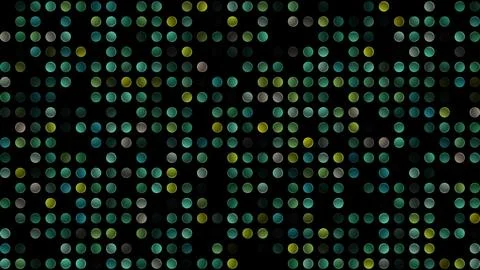 Colored flashing rotating 3d balls on black bg. Abstract festive background.. Stock Illustration