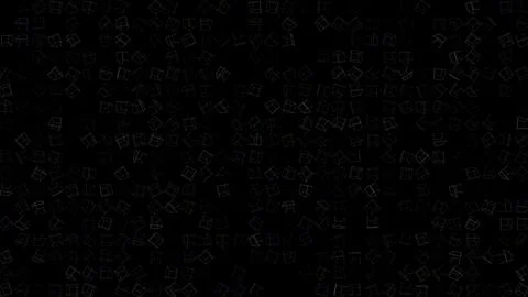 Colored flashing rotating 3d cubes on black bg. Abstract festive background f Stock Illustration