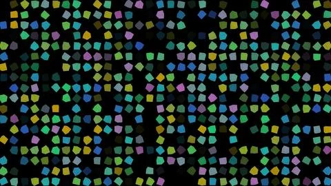 Colored flashing rotating 3d cubes on black bg. Abstract festive background.. Stock Illustration