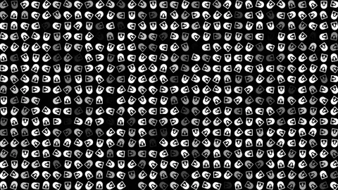 Colored flashing rotating computer mouse on black bg. Abstract festive Stock Footage 237420200