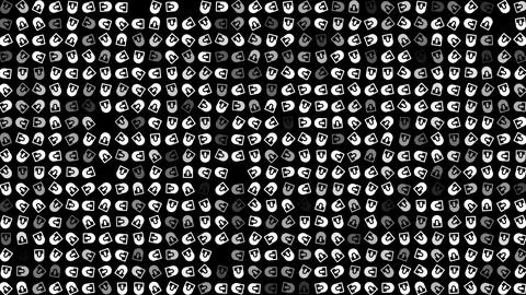 Colored flashing rotating computer mouse on black bg. Abstract festive backgr Ilustración de archivo