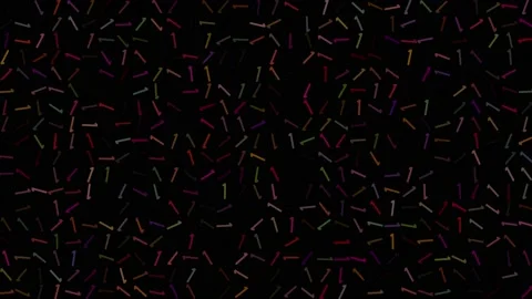 Colored flashing rotating digits ones on black bg. Abstract festive background Stock Footage 237423324