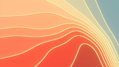 Colored flat curved wavy surface 3d render isometric background loop animation Stock Footage 162754449