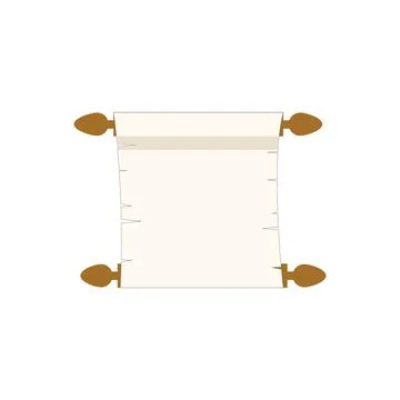 Colored Flat Icon of Empty Egyptian Scroll Paper Stock Illustration